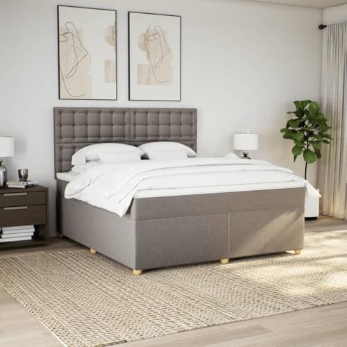Boxspringbett mit Matratze Taupe 180x200 cm Stoff Bette Gästebett Bed Frame Einzelbetten für Schlafzimmer Herberge Gästezimmer Wohnbereich Boxspringbett mit Matratze Taupe 180x200 cm Stoff Bette Gästebett Bed Frame Einzelbetten für Schlafzimmer Herberge Gästezimmer Wohnbereich von HEFZGDB