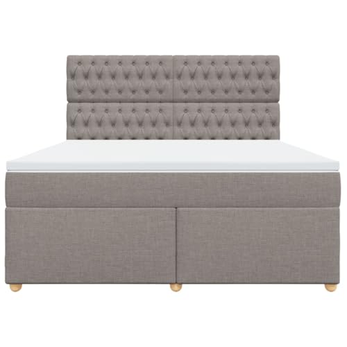 Boxspringbett mit Matratze Taupe 180x200 cm Stoff Double Bed Gästebett Bed Frame Doppelbett für Herberge Schlafzimmer Wohnbereich Gästezimmer Boxspringbett mit Matratze Taupe 180x200 cm Stoff Double Bed Gästebett Bed Frame Doppelbett für Herberge Schlafzimmer Wohnbereich Gästezimmer von HEFZGDB