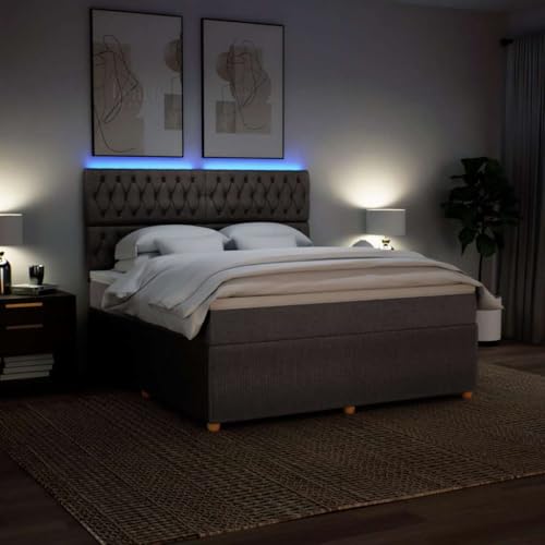 Boxspringbett mit Matratze Taupe 180x200 cm Stoff Ehebett Bettgestell Familienbett Bettrahmen für Gästezimmer Schlafzimmer Wohnbereich Herberge Boxspringbett mit Matratze Taupe 180x200 cm Stoff Ehebett Bettgestell Familienbett Bettrahmen für Gästezimmer Schlafzimmer Wohnbereich Herberge von HEFZGDB