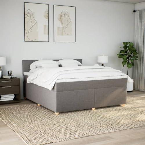 Boxspringbett mit Matratze Taupe 180x200 cm Stoff Ehebett Gästebett Bed Frame Single Bed für Wohnbereich Herberge Gästezimmer Schlafzimmer Boxspringbett mit Matratze Taupe 180x200 cm Stoff Ehebett Gästebett Bed Frame Single Bed für Wohnbereich Herberge Gästezimmer Schlafzimmer von HEFZGDB