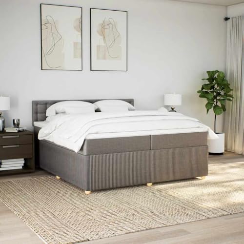 Boxspringbett mit Matratze Taupe 200x200 cm Stoff Daybed Bettgestell Bed Frame Doppelbett für Wohnbereich Schlafzimmer Gästezimmer Herberge Boxspringbett mit Matratze Taupe 200x200 cm Stoff Daybed Bettgestell Bed Frame Doppelbett für Wohnbereich Schlafzimmer Gästezimmer Herberge von HEFZGDB