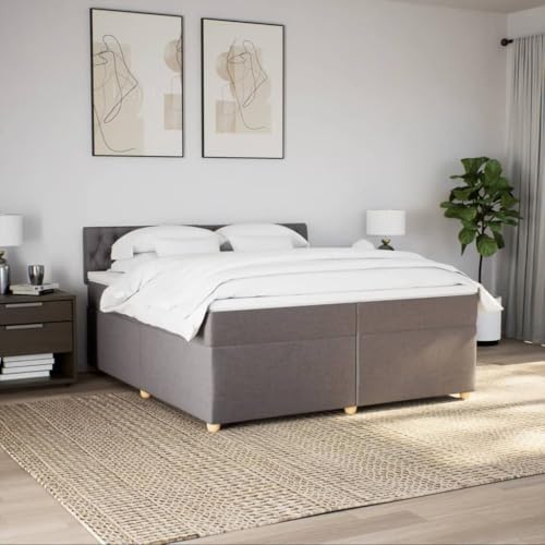 Boxspringbett mit Matratze Taupe 200x200 cm Stoff Ehebett Gästebett Bed Frame Single Bed für Wohnbereich Herberge Gästezimmer Schlafzimmer Boxspringbett mit Matratze Taupe 200x200 cm Stoff Ehebett Gästebett Bed Frame Single Bed für Wohnbereich Herberge Gästezimmer Schlafzimmer von HEFZGDB