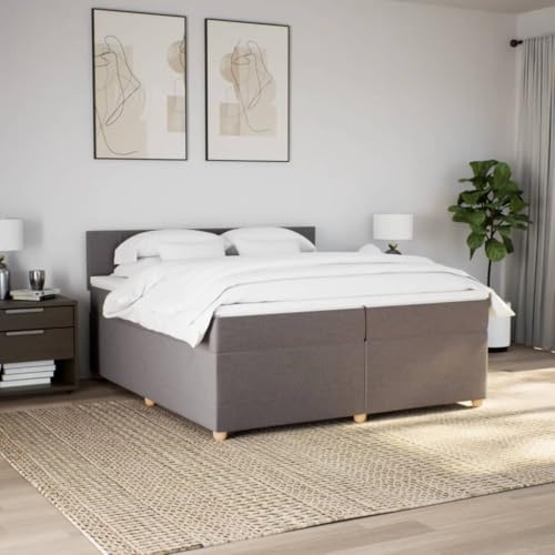 Boxspringbett mit Matratze Taupe 200x200 cm Stoff Ehebett Gästebett Bed Frame Single Bed für Wohnbereich Herberge Gästezimmer Schlafzimmer Boxspringbett mit Matratze Taupe 200x200 cm Stoff Ehebett Gästebett Bed Frame Single Bed für Wohnbereich Herberge Gästezimmer Schlafzimmer von HEFZGDB