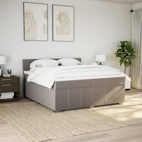 Boxspringbett mit Matratze Taupe 200x200 cm Stoff Ehebett Gästebett Einzelbetten Bettrahmen für Herberge Schlafzimmer Gästezimmer Wohnbereich Boxspringbett mit Matratze Taupe 200x200 cm Stoff Ehebett Gästebett Einzelbetten Bettrahmen für Herberge Schlafzimmer Gästezimmer Wohnbereich von HEFZGDB