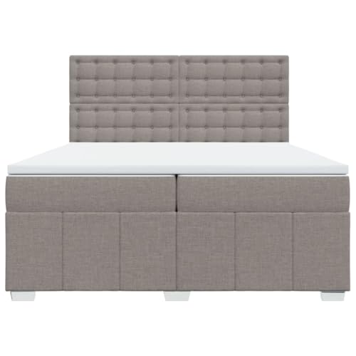 Boxspringbett mit Matratze Taupe 200x200 cm Stoff Jugendbett Bettgestell Bed Frame Bettrahmen für Schlafzimmer Herberge Wohnbereich Gästezimmer Boxspringbett mit Matratze Taupe 200x200 cm Stoff Jugendbett Bettgestell Bed Frame Bettrahmen für Schlafzimmer Herberge Wohnbereich Gästezimmer von HEFZGDB