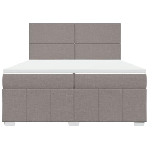 Boxspringbett mit Matratze Taupe 200x200 cm Stoff Jugendbett Bettgestell Bed Frame Bettrahmen für Schlafzimmer Herberge Wohnbereich Gästezimmer von HEFZGDB