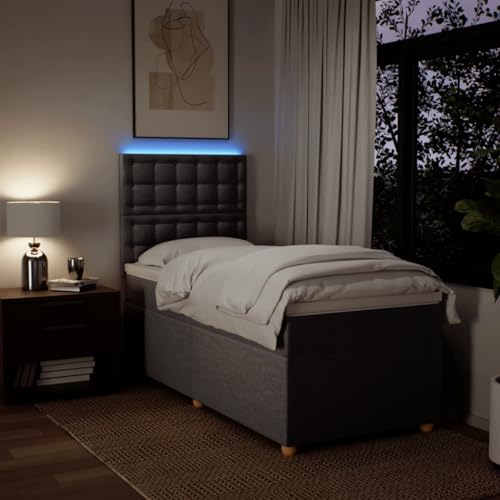 Boxspringbett mit Matratze Taupe 80x200 cm Stoff Bette Gästebett Bed Frame Einzelbetten für Schlafzimmer Herberge Gästezimmer Wohnbereich von HEFZGDB
