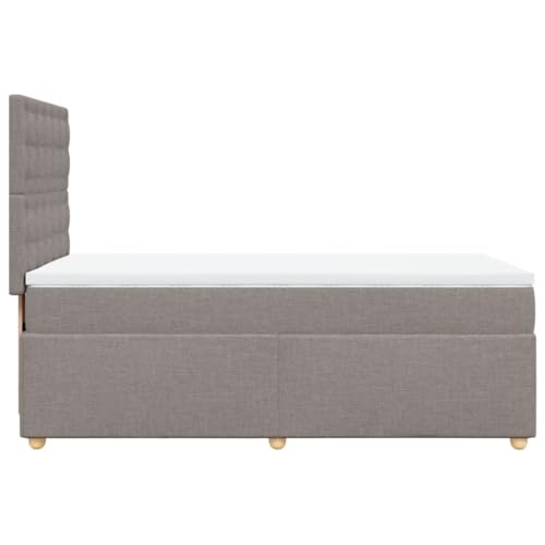 Boxspringbett mit Matratze Taupe 80x200 cm Stoff Double Bed Gästebett Bed Frame Doppelbett für Herberge Schlafzimmer Wohnbereich Gästezimmer von HEFZGDB