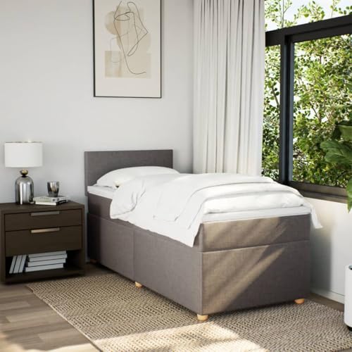 Boxspringbett mit Matratze Taupe 90x200 cm Stoff Ehebett Gästebett Bed Frame Single Bed für Wohnbereich Herberge Gästezimmer Schlafzimmer Boxspringbett mit Matratze Taupe 90x200 cm Stoff Ehebett Gästebett Bed Frame Single Bed für Wohnbereich Herberge Gästezimmer Schlafzimmer von HEFZGDB