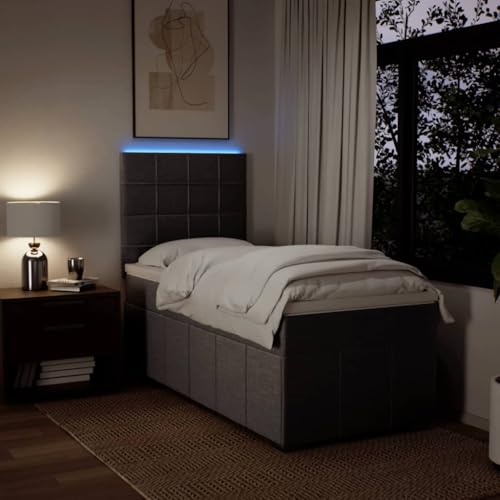 Boxspringbett mit Matratze Taupe 90x200 cm Stoff Ehebett Gästebett Einzelbetten Bettrahmen für Gästezimmer Wohnbereich Herberge Schlafzimmer von HEFZGDB
