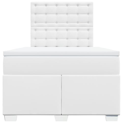 Boxspringbett mit Matratze Weiß 120x190 cm Kunstleder Guest Bed Gästebett Bed Frame Familienbett für Wohnbereich Gästezimmer Herberge Schlafzimmer Boxspringbett mit Matratze Weiß 120x190 cm Kunstleder Guest Bed Gästebett Bed Frame Familienbett für Wohnbereich Gästezimmer Herberge Schlafzimmer von HEFZGDB