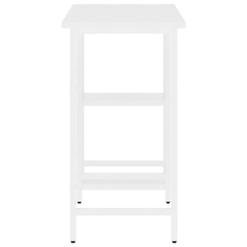 Computertisch Weiß 80x40x72 cm MDF und Metall Computer Desk Desks Küchentisch Computer Table für Schlafzimmer Arbeitszimmer Küche Wohnbereich von HEFZGDB