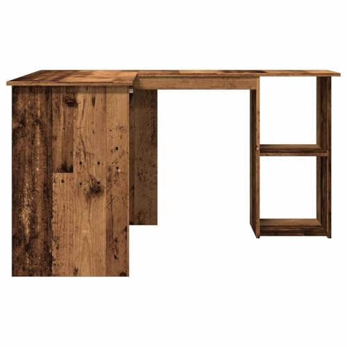 Eckschreibtisch Altholz-Optik 120x140x75 cm Holzwerkstoff Computer Desk Gaming Schreibtisch Kleiner Schreibtisch Schreibtisch Groß für Wohnbereich Küche Schlafzimmer Arbeitszimmer von HEFZGDB