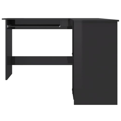 Eckschreibtisch in L-Form Hochglanz-Schwarz 120×140×75 cm Computer Desk Gaming Schreibtisch Kleiner Schreibtisch Schreibtisch Groß für Wohnbereich Küche Schlafzimmer Arbeitszimmer von HEFZGDB