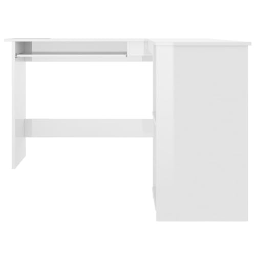 Eckschreibtisch in L-Form Hochglanz-Weiß 120x140x75 cm Computer Desk Gaming Schreibtisch Kleiner Schreibtisch Schreibtisch Groß für Wohnbereich Küche Schlafzimmer Arbeitszimmer von HEFZGDB