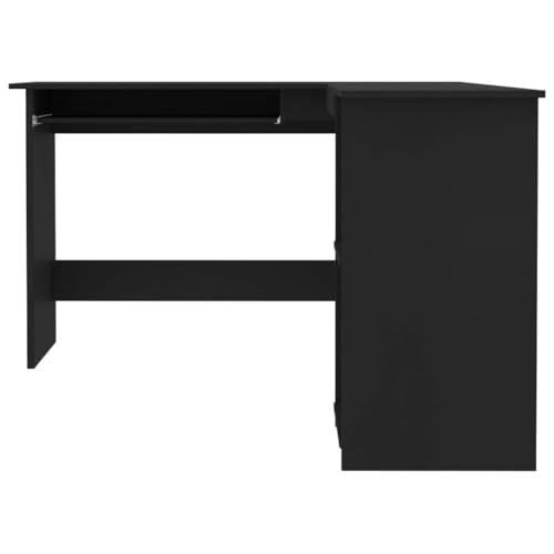 Eckschreibtisch in L-Form Schwarz 120x140x75 cm Holzwerkstoff Computer Desk Gaming Schreibtisch Kleiner Schreibtisch Schreibtisch Groß für Wohnbereich Küche Schlafzimmer Arbeitszimmer von HEFZGDB