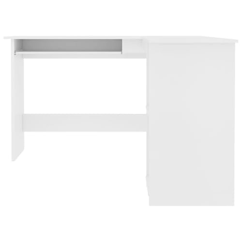 Eckschreibtisch in L-Form Weiß 120x140x75 cm Holzwerkstoff Computer Desk Gaming Schreibtisch Kleiner Schreibtisch Schreibtisch Groß für Wohnbereich Küche Schlafzimmer Arbeitszimmer von HEFZGDB