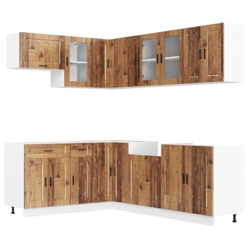 HEFZGDB 11-TLG. Küchenschrank-Set Porto Altholz-Optik Holzwerkstoff Anrichte Küche Küchenunterschrank Apothekerschrank Küche Buffetschrank für Wohnbereich Badezimmer Küche Speisesaal HEFZGDB 11-TLG. Küchenschrank-Set Porto Altholz-Optik Holzwerkstoff Anrichte Küche Küchenunterschrank Apothekerschrank Küche Buffetschrank für Wohnbereich Badezimmer Küche Speisesaal von HEFZGDB