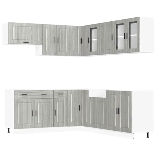 HEFZGDB 11-TLG. Küchenschrank-Set Porto Grau Sonoma Holzwerkstoff Badschrank Küchenzeile Vitrinenschrank Vorratsschrank für Badezimmer Wohnbereich Speisesaal Küche HEFZGDB 11-TLG. Küchenschrank-Set Porto Grau Sonoma Holzwerkstoff Badschrank Küchenzeile Vitrinenschrank Vorratsschrank für Badezimmer Wohnbereich Speisesaal Küche von HEFZGDB