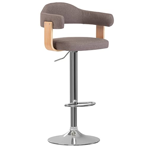 HEFZGDB 2 STK. Barhocker Bugholz und Stoff Taupe Tresenhocker Barhocker Küche Schminkstuhl Vanity Chair für Bars Gaststätten Café Wohnzimmer von HEFZGDB