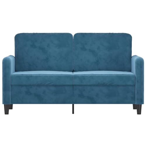 HEFZGDB 2-Sitzer-Sofa Blau 120 cm Samt Loungesessel Sessel Wohnzimmer Jugendsofa Sofas für Schlafzimmer Büro Empfangsraum Wohnbereich von HEFZGDB