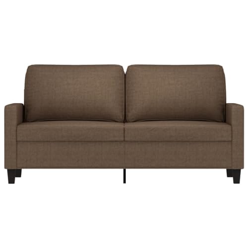 HEFZGDB 2-Sitzer-Sofa Braun 140 cm Stoff Sessel Schlafzimmer Couch Klein Sessel Wohnzimmer Gartenlounge für Büro Empfangsraum Aufenthaltsraum Wohnbereich von HEFZGDB