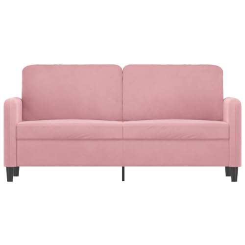 HEFZGDB 2-Sitzer-Sofa Rosa 140 cm Samt Loungesessel Sessel Wohnzimmer Jugendsofa Sofas für Schlafzimmer Büro Empfangsraum Wohnbereich von HEFZGDB