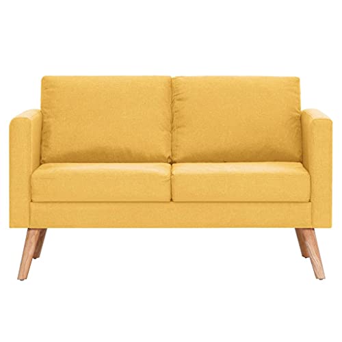HEFZGDB 2-Sitzer-Sofa Stoff Gelb Sofa Chair Lesesessel Bequem Jugendsofa Sofas für Wohnbereich Empfangsraum Schlafzimmer Büro von HEFZGDB