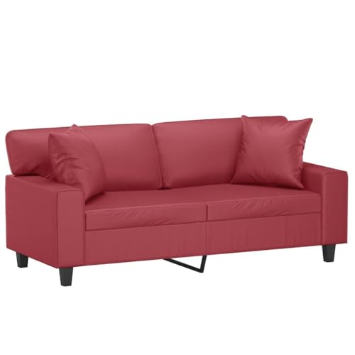 HEFZGDB 2-Sitzer-Sofa mit Zierkissen Weinrot 140 cm Kunstleder Loungesessel Couch Klein Big Sofa Kleine Couch Jugendzimmer für Büro Schlafzimmer Empfangsraum Aufenthaltsraum HEFZGDB 2-Sitzer-Sofa mit Zierkissen Weinrot 140 cm Kunstleder Loungesessel Couch Klein Big Sofa Kleine Couch Jugendzimmer für Büro Schlafzimmer Empfangsraum Aufenthaltsraum von HEFZGDB