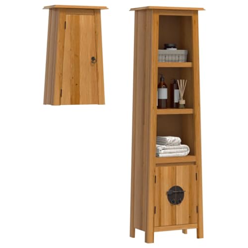 HEFZGDB 2-TLG. Badmöbel-Set Massivholz Kiefer Sideboard Badschrank Klein Badezimmerschränke Medikamentenschrank für Gästezimmer Badezimmer Wohnbereich Küche von HEFZGDB