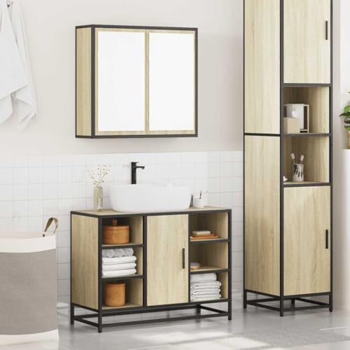 HEFZGDB 2-TLG. Badmöbel-Set Sonoma-Eiche Holzwerkstoff Flurschrank Badezimmerschrank Medizinschrank Apothekerschrank Küche für Wohnbereich Badezimmer Toilette Küche HEFZGDB 2-TLG. Badmöbel-Set Sonoma-Eiche Holzwerkstoff Flurschrank Badezimmerschrank Medizinschrank Apothekerschrank Küche für Wohnbereich Badezimmer Toilette Küche von HEFZGDB