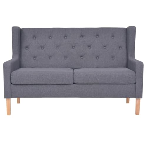 HEFZGDB 2-TLG. Sofa-Set Stoff Grau Gartenlounge Lounge Sofa Lesesessel Bequem Reading Chair für Büro Wohnbereich Aufenthaltsraum Schlafzimmer von HEFZGDB