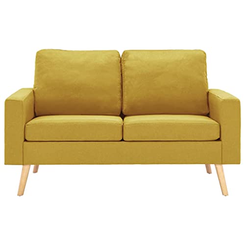 HEFZGDB 2-TLG. Sofagarnitur Stoff Gelb Sessel Schlafzimmer Sessel Wohnzimmer Jugendsofa Kleine Couch Jugendzimmer für Empfangsraum Schlafzimmer Büro Aufenthaltsraum HEFZGDB 2-TLG. Sofagarnitur Stoff Gelb Sessel Schlafzimmer Sessel Wohnzimmer Jugendsofa Kleine Couch Jugendzimmer für Empfangsraum Schlafzimmer Büro Aufenthaltsraum von HEFZGDB