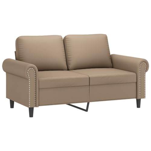 HEFZGDB 2-TLG. Sofagarnitur mit Kissen Cappuccino-Braun Kunstleder Gartenlounge Sessel Wohnzimmer Kleines Sofa Sofas für Empfangsraum Schlafzimmer Aufenthaltsraum Wohnbereich von HEFZGDB
