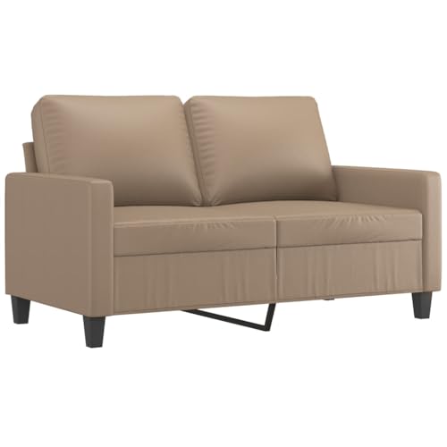 HEFZGDB 2-TLG. Sofagarnitur mit Kissen Cappuccino-Braun Kunstleder Sitzgarnitur Wohnzimmer Couch Klein Jugendsofa Kleine Couch Jugendzimmer für Aufenthaltsraum Schlafzimmer Wohnbereich Empfangsraum von HEFZGDB
