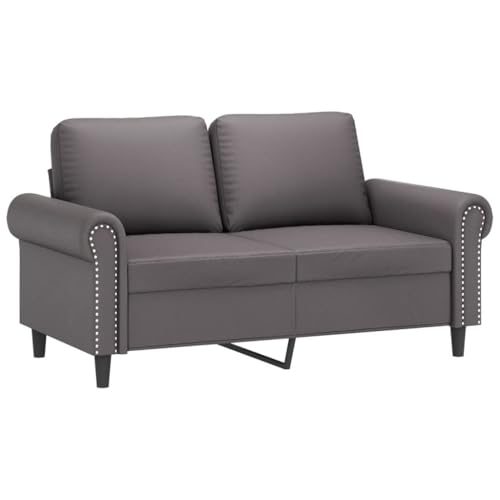 HEFZGDB 2-TLG. Sofagarnitur mit Kissen Grau Kunstleder Gartenlounge Sessel Wohnzimmer Kleines Sofa Sofas für Empfangsraum Schlafzimmer Aufenthaltsraum Wohnbereich von HEFZGDB