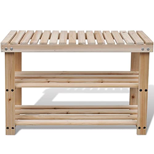 HEFZGDB 2-in-1 Schuhregal mit Sitzfläche Massivholz Tanne Schuschrank Shoe Rack Cupboard Schuhregale für Schlafsaal Küche Schlafzimmer Eingangshalle von HEFZGDB