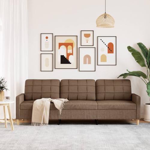 HEFZGDB 3-Sitzer-Sofa Braun 210 cm Stoff Outdoor Sofa Couch Klein Big Sofa Sofa Wohnzimmer für Wohnbereich Büro Aufenthaltsraum Schlafzimmer von HEFZGDB