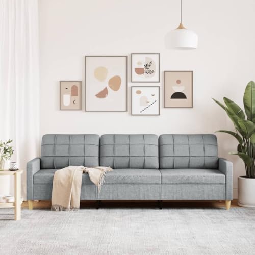 HEFZGDB 3-Sitzer-Sofa Hellgrau 210 cm Stoff Outdoor Sofa Couch Klein Big Sofa Sofa Wohnzimmer für Wohnbereich Büro Aufenthaltsraum Schlafzimmer von HEFZGDB