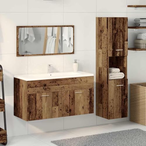 HEFZGDB 3-TLG. Badmöbel-Set Altholz-Optik Holzwerkstoff Kleiner Schrank Badschrank Klein Apothekerschrank Küche Badezimmerunterschrank für Gästezimmer Toilette Badezimmer Küche HEFZGDB 3-TLG. Badmöbel-Set Altholz-Optik Holzwerkstoff Kleiner Schrank Badschrank Klein Apothekerschrank Küche Badezimmerunterschrank für Gästezimmer Toilette Badezimmer Küche von HEFZGDB