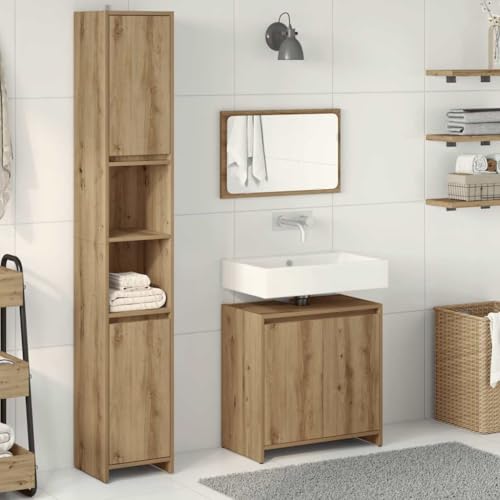 HEFZGDB 3-TLG. Badmöbel-Set Artisan-Eiche Holzwerkstoff Aufbewahrungsschrank Badschrank Klein Medizinschrank Apothekerschrank Küche für Gästezimmer Wohnbereich Badezimmer Toilette HEFZGDB 3-TLG. Badmöbel-Set Artisan-Eiche Holzwerkstoff Aufbewahrungsschrank Badschrank Klein Medizinschrank Apothekerschrank Küche für Gästezimmer Wohnbereich Badezimmer Toilette von HEFZGDB