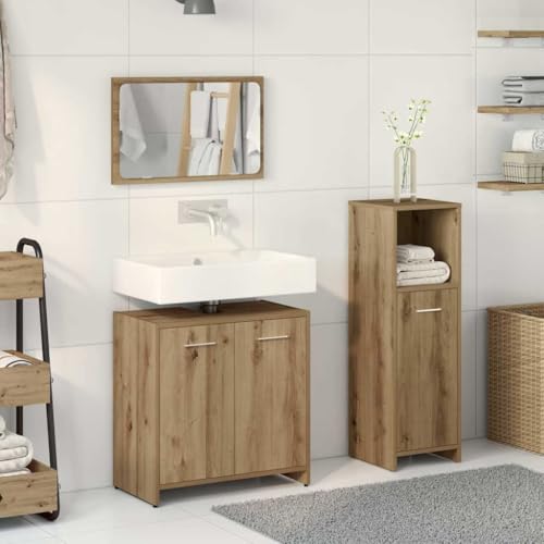 HEFZGDB 3-TLG. Badmöbel-Set Artisan-Eiche Holzwerkstoff Flurschrank Badezimmerschrank Medizinschrank Apothekerschrank Küche für Badezimmer Wohnbereich Küche Gästezimmer HEFZGDB 3-TLG. Badmöbel-Set Artisan-Eiche Holzwerkstoff Flurschrank Badezimmerschrank Medizinschrank Apothekerschrank Küche für Badezimmer Wohnbereich Küche Gästezimmer von HEFZGDB