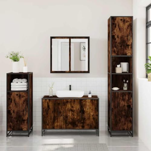 HEFZGDB 3-TLG. Badmöbel-Set Räuchereiche Holzwerkstoff Aufbewahrungsschrank Badezimmerschrank Medizinschrank Küchenschrank für Badezimmer Küche Gästezimmer Toilette HEFZGDB 3-TLG. Badmöbel-Set Räuchereiche Holzwerkstoff Aufbewahrungsschrank Badezimmerschrank Medizinschrank Küchenschrank für Badezimmer Küche Gästezimmer Toilette von HEFZGDB
