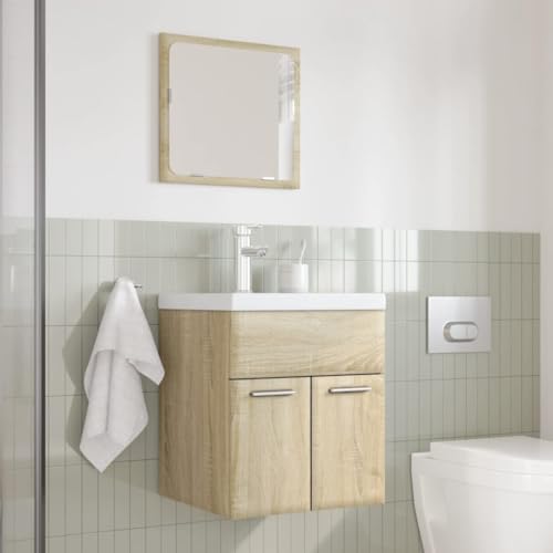 HEFZGDB 3-TLG. Badmöbel-Set Sonoma-Eiche Holzwerkstoff Vorratsschrank Badezimmerschrank Badezimmerschränke Apothekerschrank Küche für Wohnbereich Toilette Gästezimmer Küche von HEFZGDB
