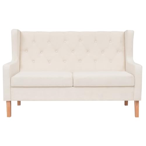 HEFZGDB 3-TLG. Sofa-Set Stoff Cremeweiß Gartenlounge Lounge Sofa Lesesessel Bequem Reading Chair für Büro Wohnbereich Aufenthaltsraum Schlafzimmer von HEFZGDB