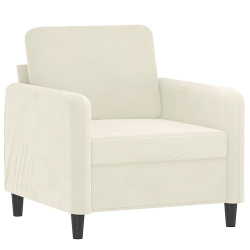 HEFZGDB 3-TLG. Sofagarnitur Creme Samt Loungesessel Sessel Wohnzimmer Kleines Sofa Kleine Couch Jugendzimmer für Wohnbereich Aufenthaltsraum Büro Empfangsraum von HEFZGDB