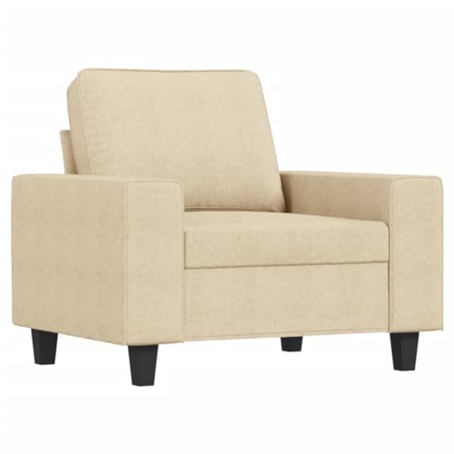 HEFZGDB 3-TLG. Sofagarnitur Creme Stoff Relax Sessel Couch Klein Jugendsofa Kleines Sofa für Empfangsraum Aufenthaltsraum Schlafzimmer Wohnbereich von HEFZGDB