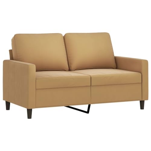 HEFZGDB 3-TLG. Sofagarnitur mit Kissen Braun Samt Gartenlounge Sessel Wohnzimmer Lesesessel Bequem Kleiner Sessel für Büro Schlafzimmer Aufenthaltsraum Empfangsraum von HEFZGDB