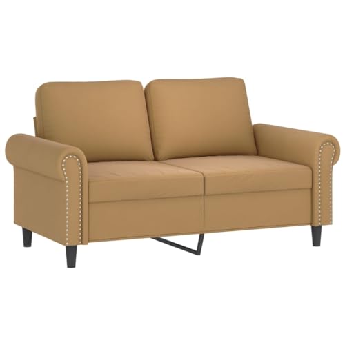 HEFZGDB 3-TLG. Sofagarnitur mit Kissen Braun Samt Sessel Schlafzimmer Couch Klein Sessel Wohnzimmer Gartenlounge für Empfangsraum Aufenthaltsraum Büro Schlafzimmer von HEFZGDB