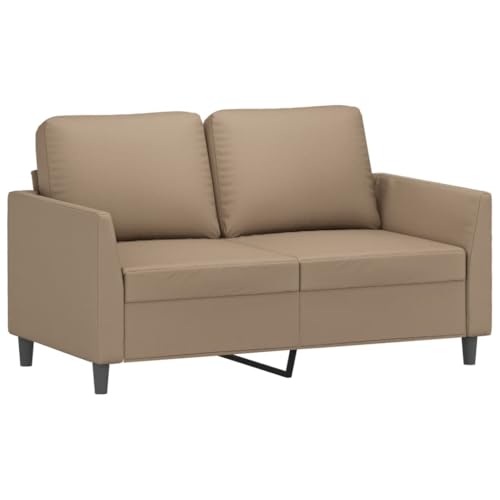 HEFZGDB 3-TLG. Sofagarnitur mit Kissen Cappuccino-Braun Kunstleder Loungesessel Jugendsofa Kleines Sofa Big Sofa für Schlafzimmer Aufenthaltsraum Büro Wohnbereich von HEFZGDB
